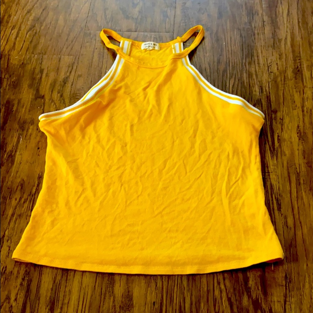 Timeless, yellow, halter top!